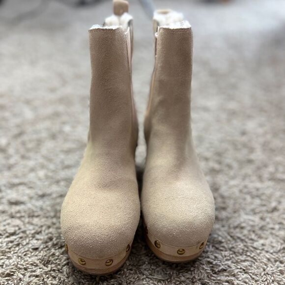 J. Crew Suede Sand Colored Chelsea Boots - Picture 2 of 8